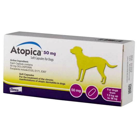 Atopica 50mg Capsules for Dogs 15s