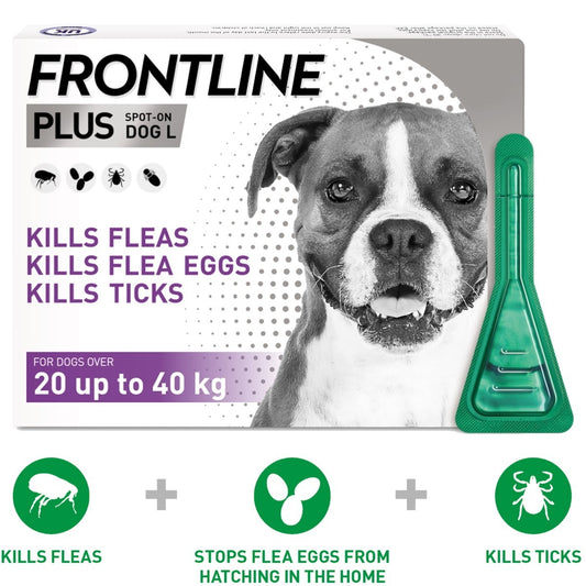 FRONTLINE Plus Flea and Tick Treatment for Large Dogs