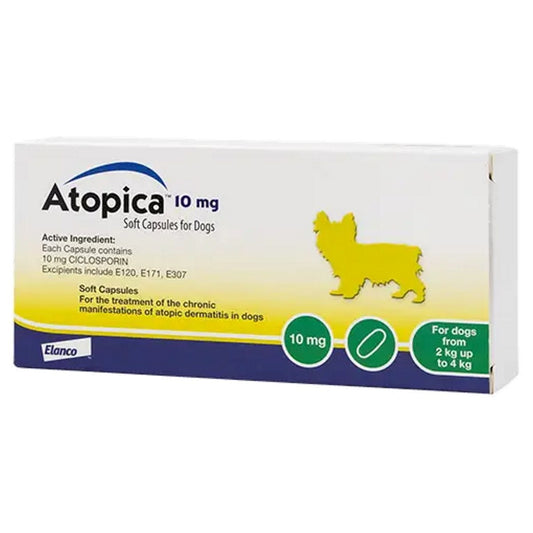 Atopica 10mg Capsules for Dogs 15s