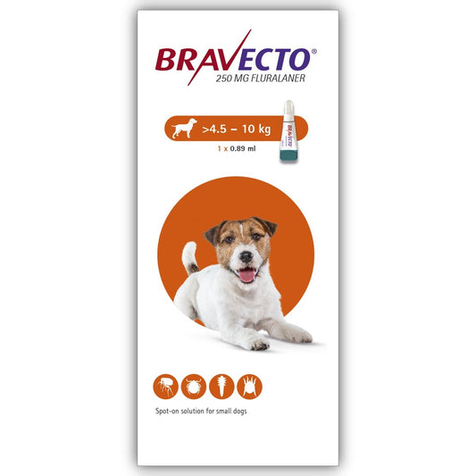 Bravecto 250mg Spot-On Solution for Small Dogs (Single Pipette)