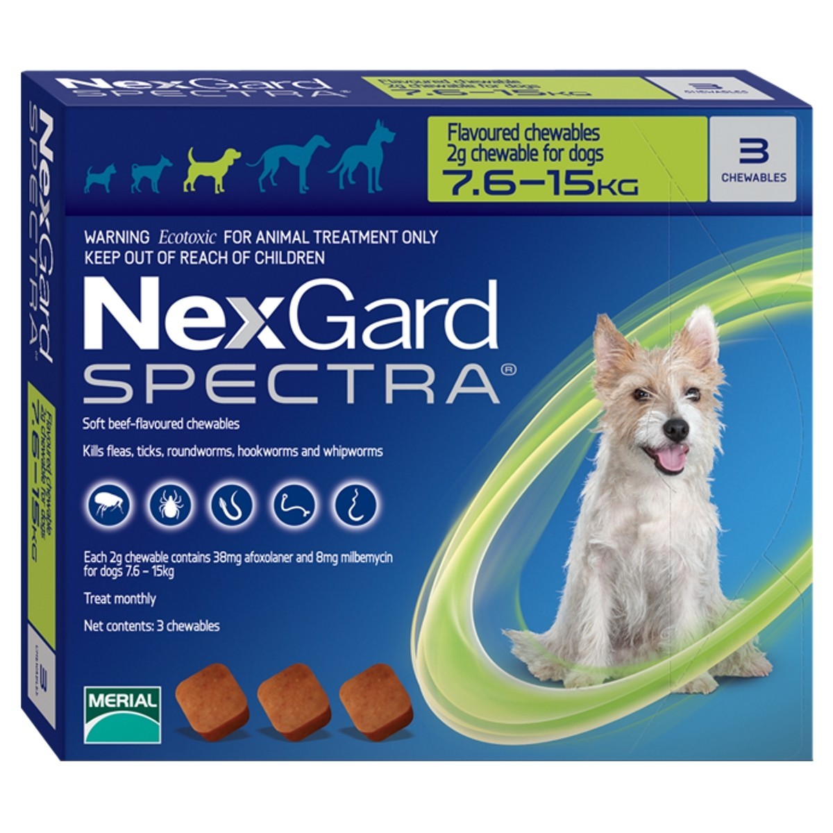 NexGard Spectra Chewable Tablets for Medium Dogs 3s