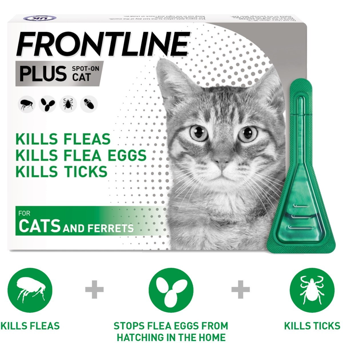 FRONTLINE Plus Flea and Tick Treatment for Cats and Ferrets